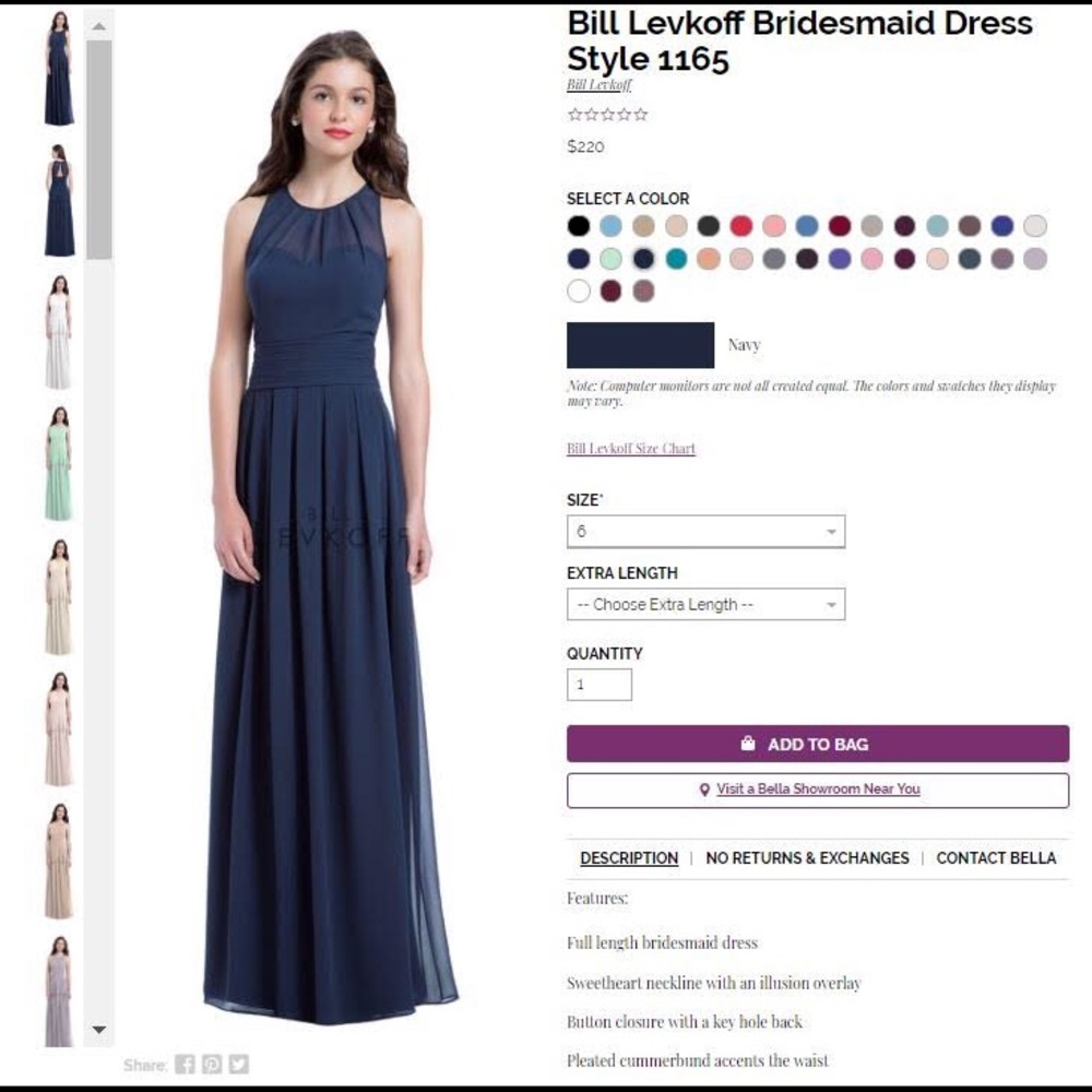 NWT - Navy Bridesmaid Dress